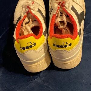 Diadora Kids' Sneakers in White, Yellow, and Red